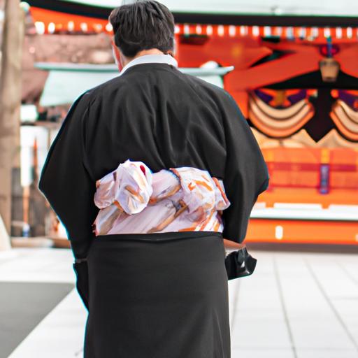 Một người mặc trang phục thời trang khi tưởng niệm tại chùa